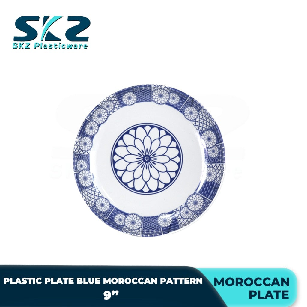 Melamine Dining Plastic Plate Premium Moroccan Pattern