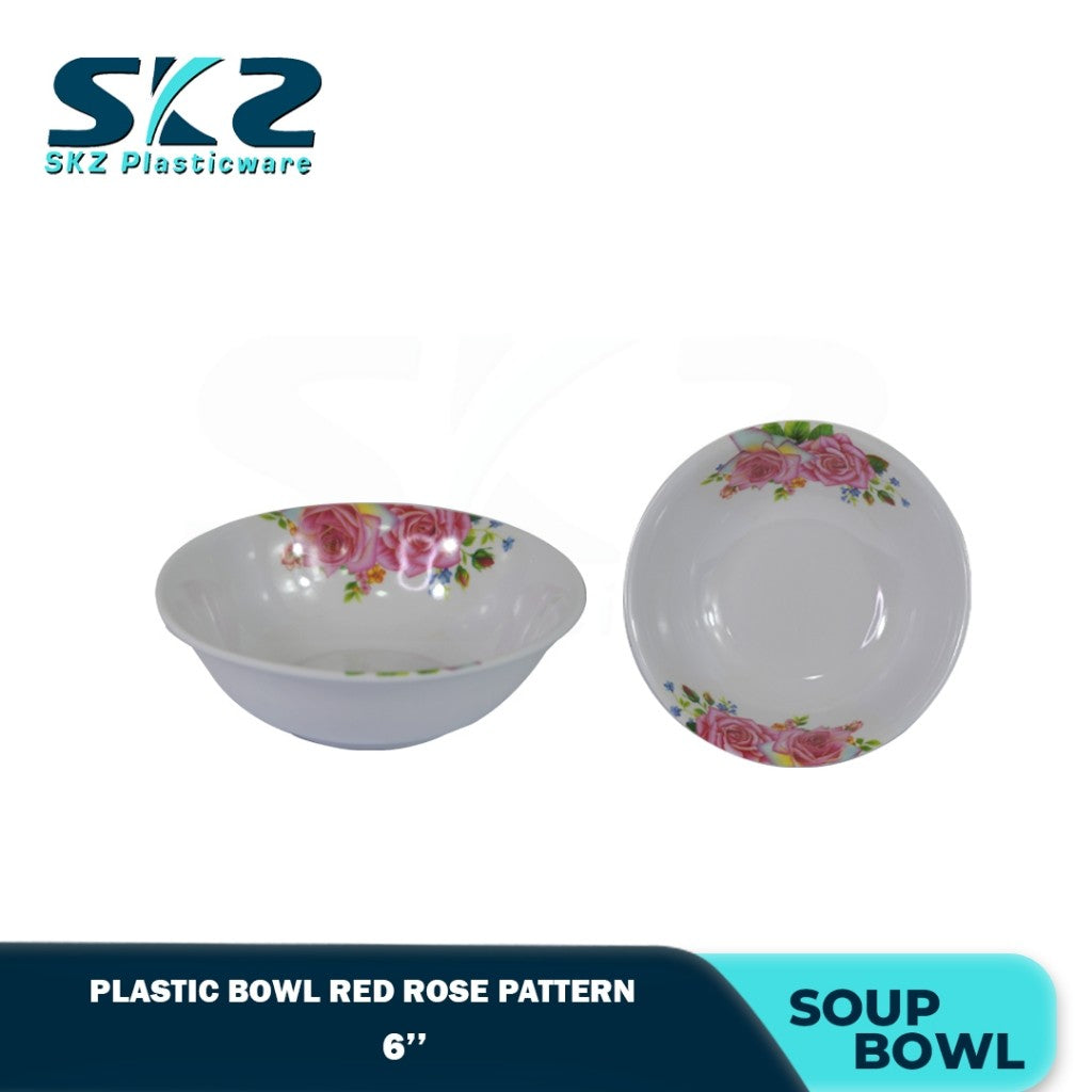 MELAMINE PLASTIC SALAD BOWL, SERVING BOWL, AND VEGETABLE BOWL ROSE DESIGN