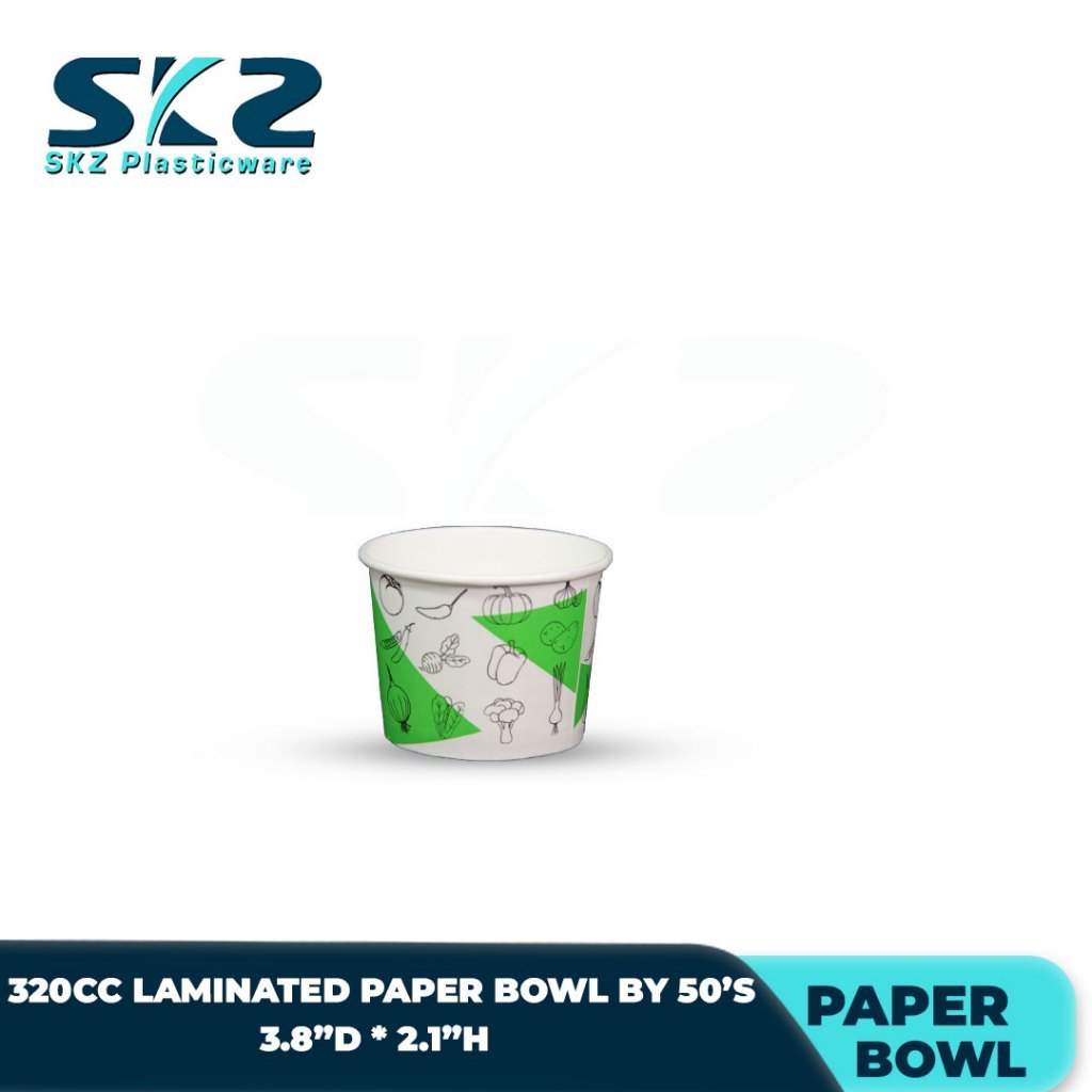 SKZ Paper Bowl Laminated with design 320cc 1box