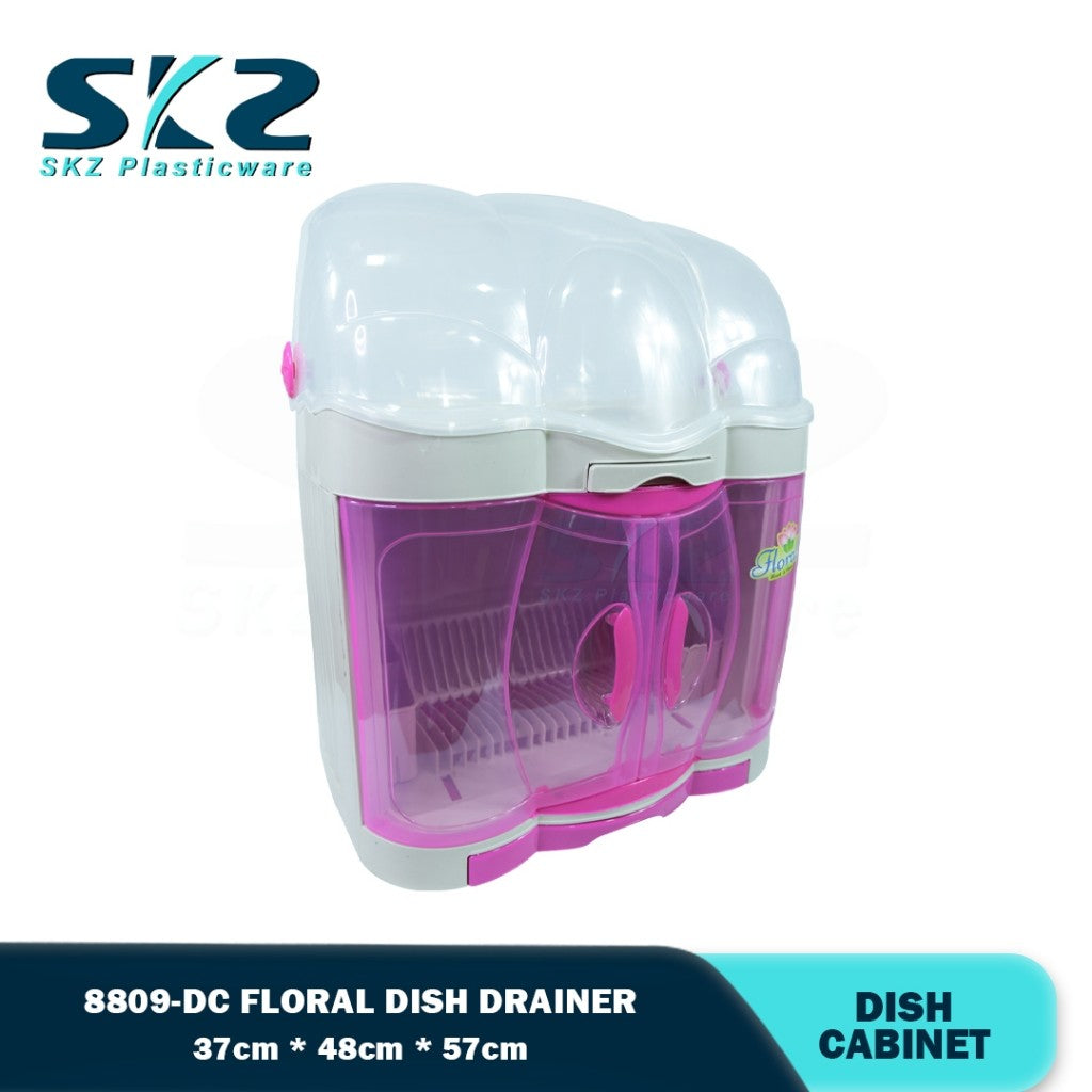 8809-DC Floral Dish Cabinet