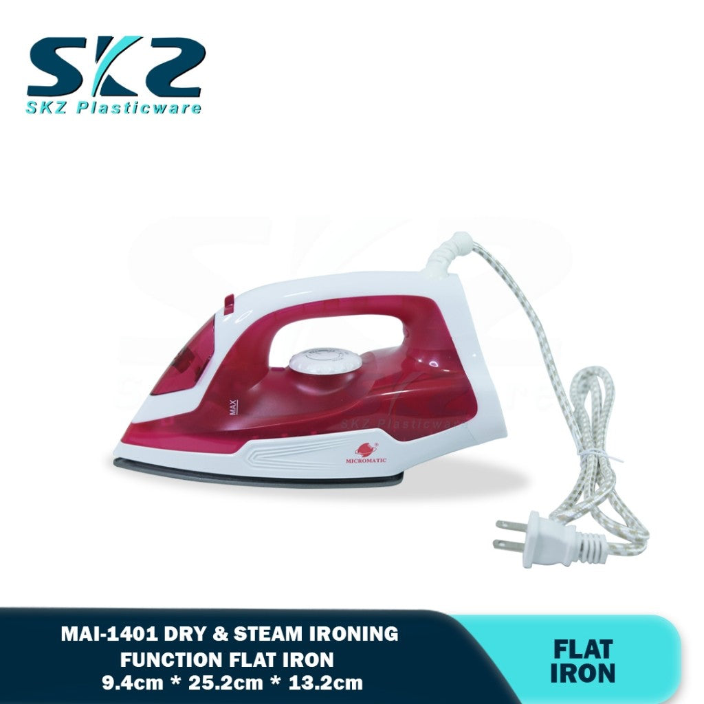 Micromatic MAI-1401 1400watts Dry and Steam Ironing Function Flat iron