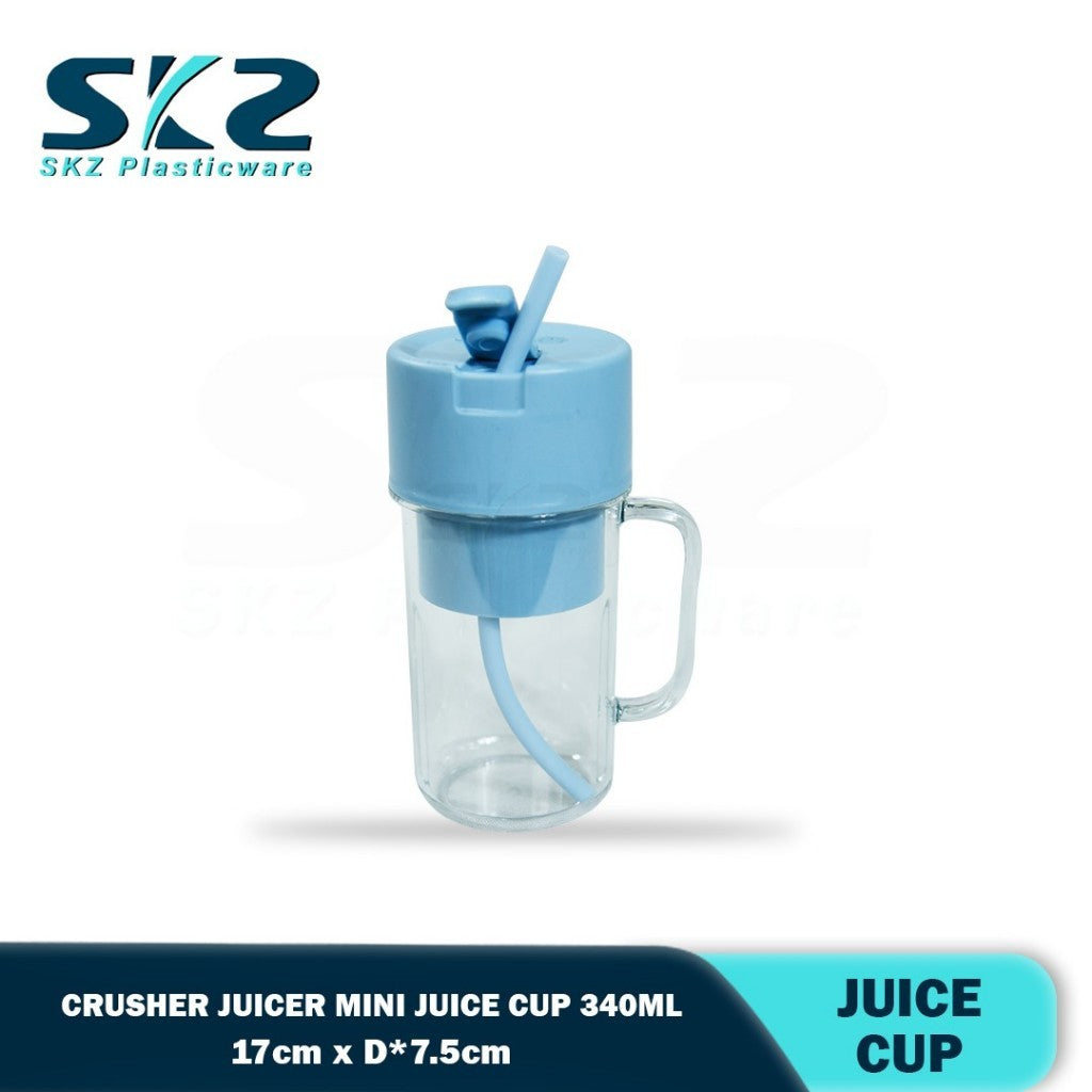SKZ A1-1175 Portable Juicer with 6 Blade and Silicone Straw (Pink/Blue)