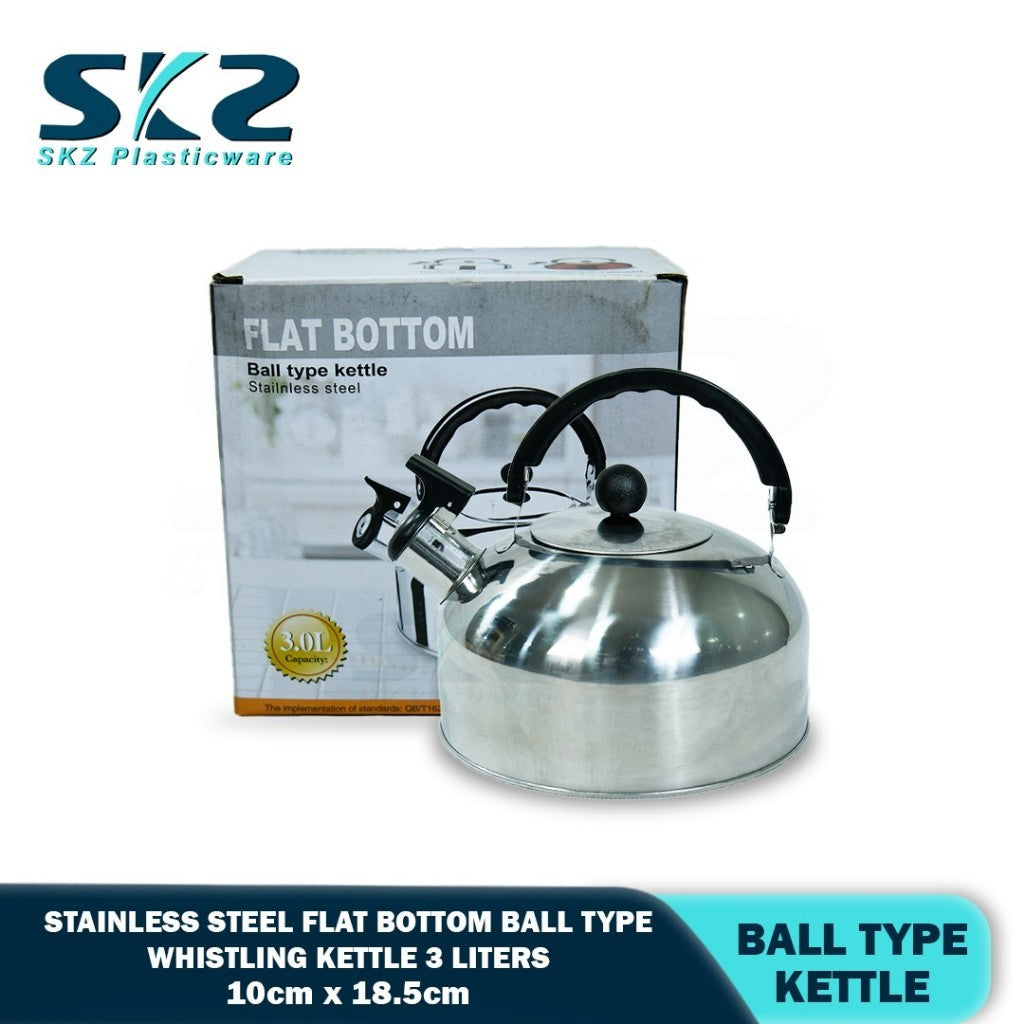 SKZ 3L Whistling Tea Kettle Stainless Steel Flat Stove Top Teapot