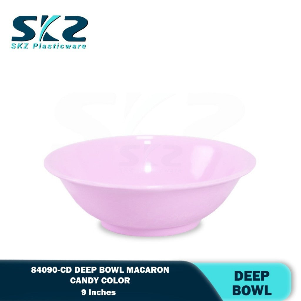 SKZ 84090-CD 9" inches DEEP BOWL REUSABLE PLASTIC BOWL/DINNERWARE MANGKOK CEREAL BOWL/CANDY COLOR