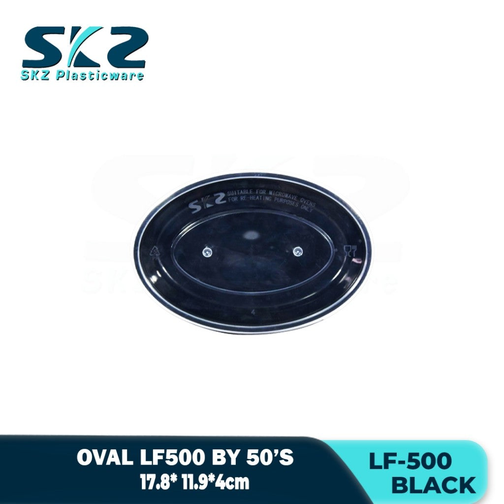 NEW SKZ BLACK OVAL CONTAINER SERIES LF500 400ml ENVIRONMENTAL FRIENDLY LECHE FLAN CONTAINER