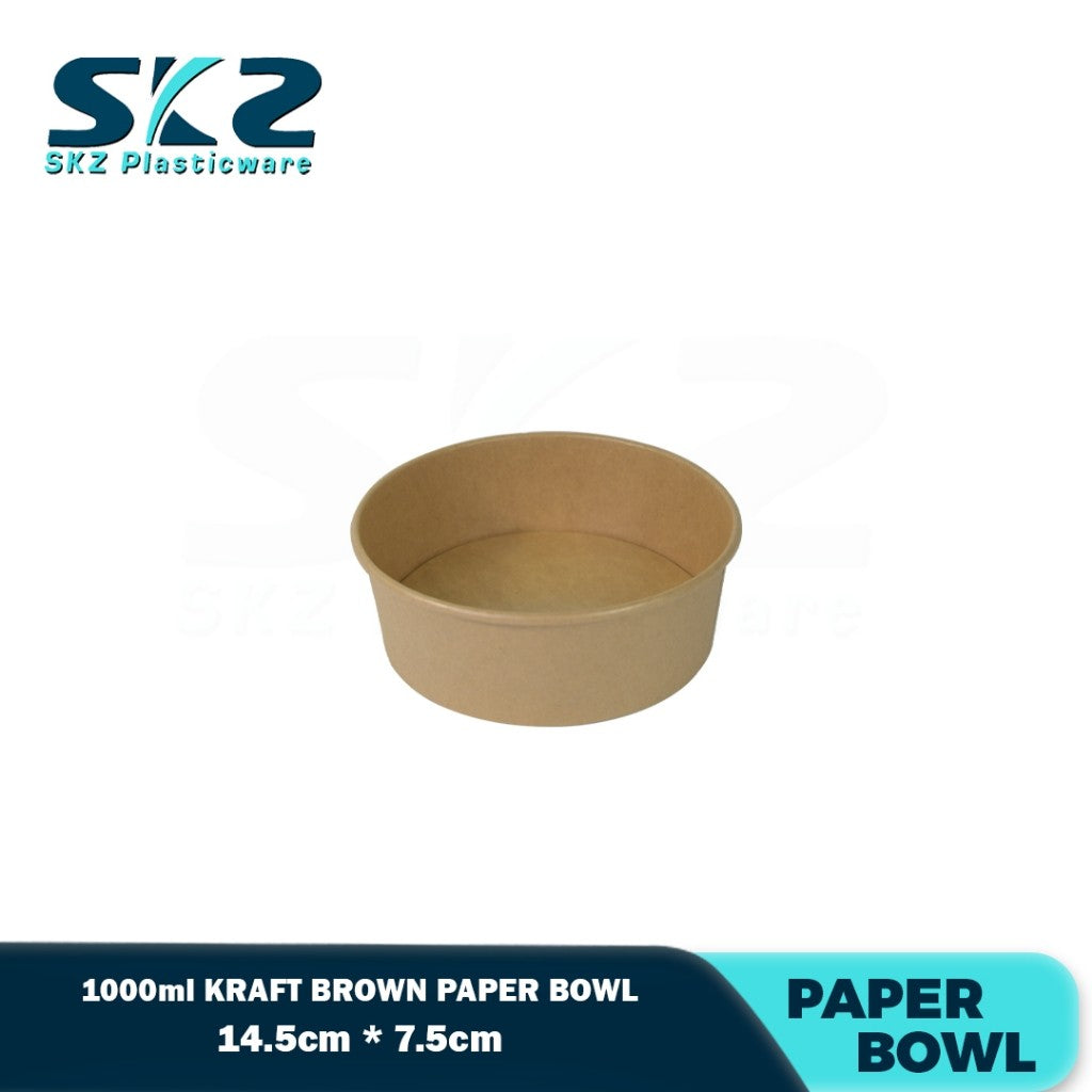 Skz Eco Friendly Kraft Paper Salad Bowl With PET Lid 50pcs/pack