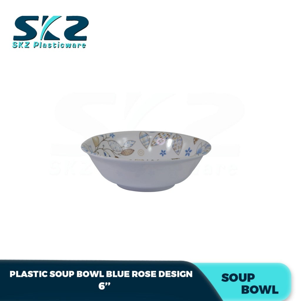 MELAMINE PLASTIC SOUP BOWL WITH FLORAL PATTERN