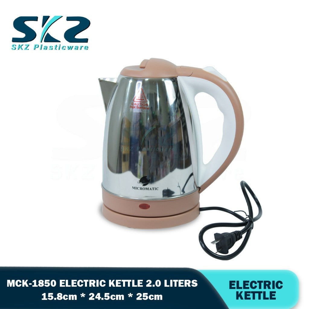 Micromatic 2.0L Stainless Steel Electric Kettle ( Beige ) - MCK 1850