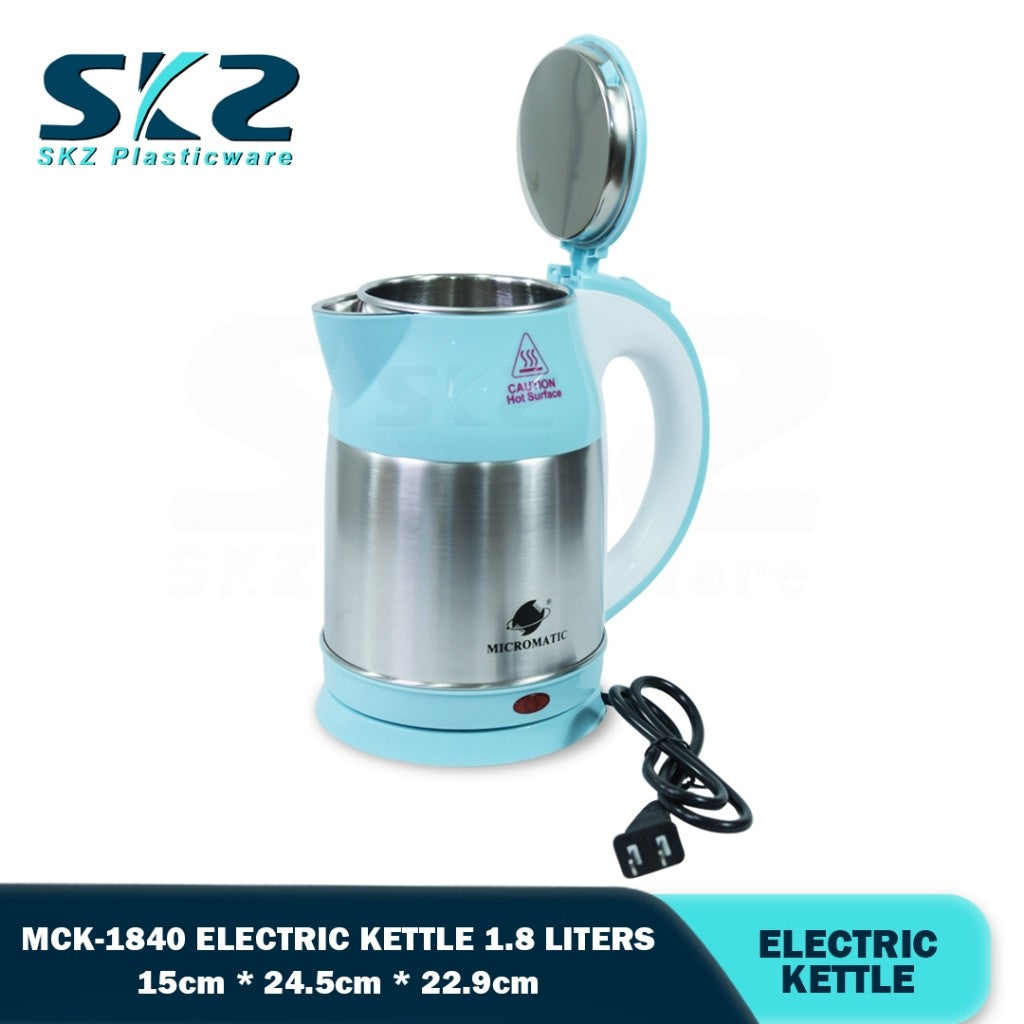 MICROMATIC MCK-1840 1.8L Elctric Cordless Kettle Stainless