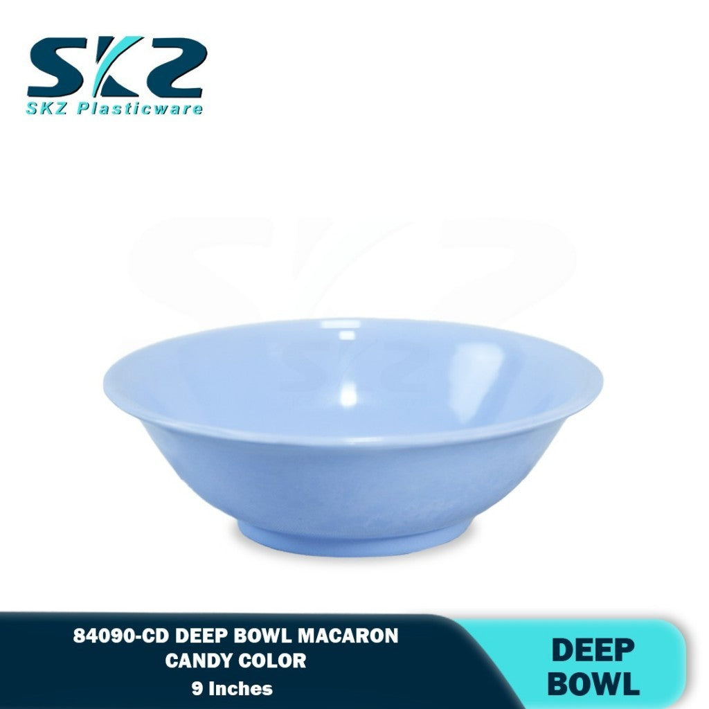 SKZ 84090-CD 9" inches DEEP BOWL REUSABLE PLASTIC BOWL/DINNERWARE MANGKOK CEREAL BOWL/CANDY COLOR