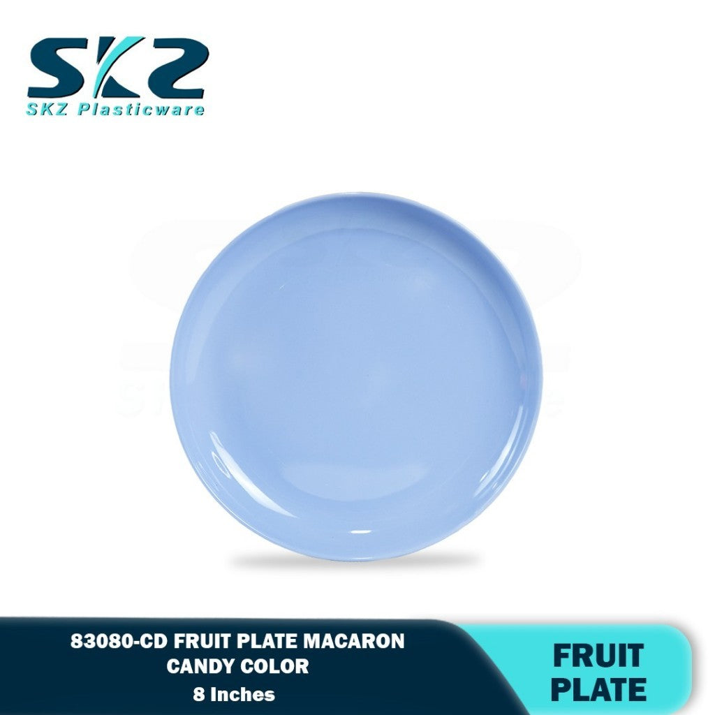 SKZ 83080-CD 8"inches FRUIT PLATE  Reusable Wave Design Plastic Round Plate Dinnerware Plates