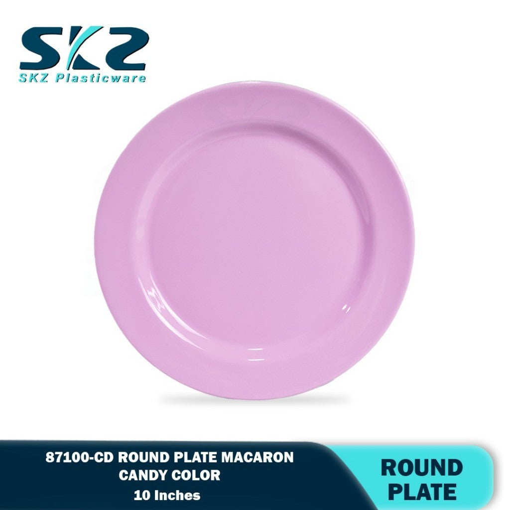 SKZ 87100-CD 10"inches ROUND PLATE  Reusable Wave Design Plastic Round Plate Dinnerware Plates Plato