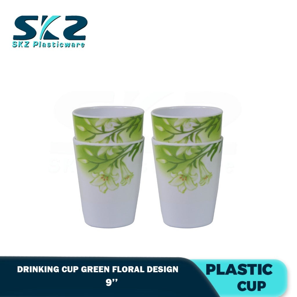 MELAMINE DRINKING PLASTIC CUP FLORAL DESIGN 9CM