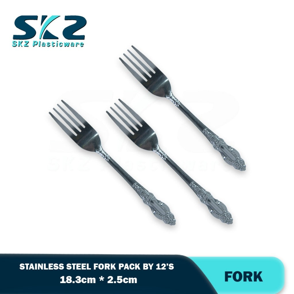 S138 F138 Stainless  Spoon And Fork (Silver)