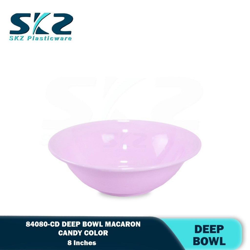 SKZ 84080-CD 8" inches DEEP BOWL REUSABLE PLASTIC BOWL/DINNERWARE MANGKOK CEREAL BOWL/CANDY COLOR BO