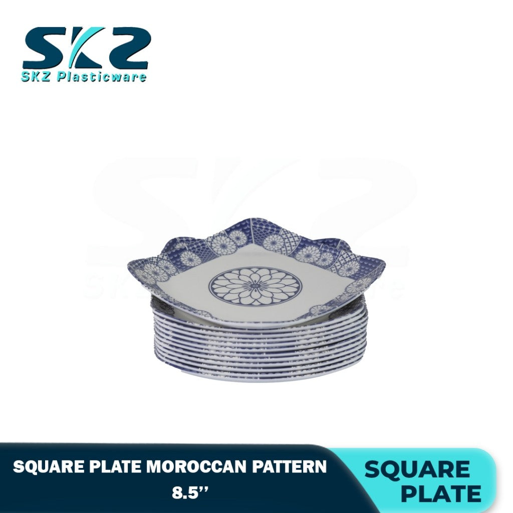 Melamine Dining Plastic Plate Premium Moroccan Pattern