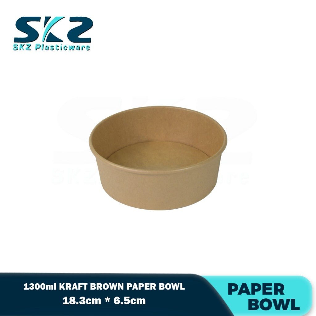 Skz Eco Friendly Kraft Paper Salad Bowl With PET Lid 50pcs/pack
