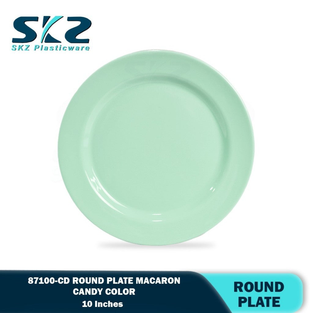 SKZ 87100-CD 10"inches ROUND PLATE  Reusable Wave Design Plastic Round Plate Dinnerware Plates Plato