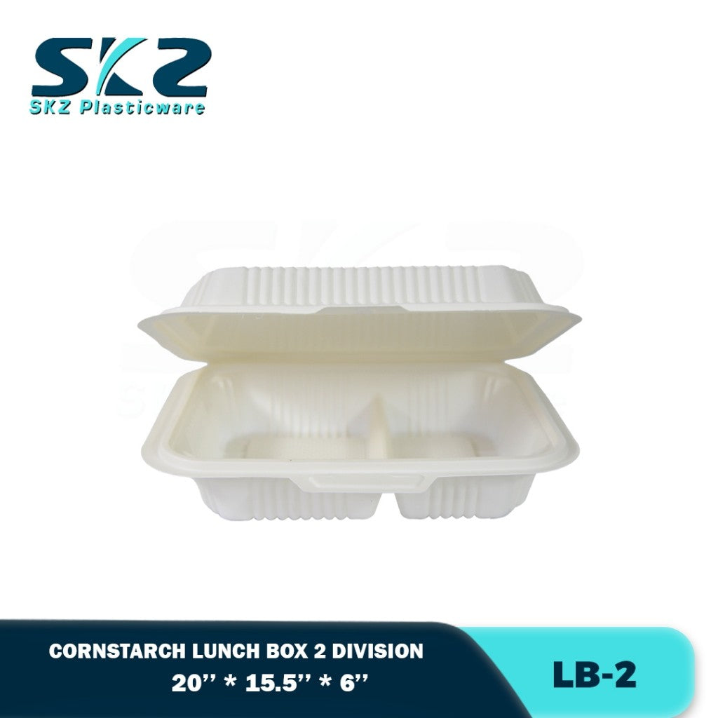 Skz Cornstarch LunchBox 2 division Biodegradable 750 & 1000ml