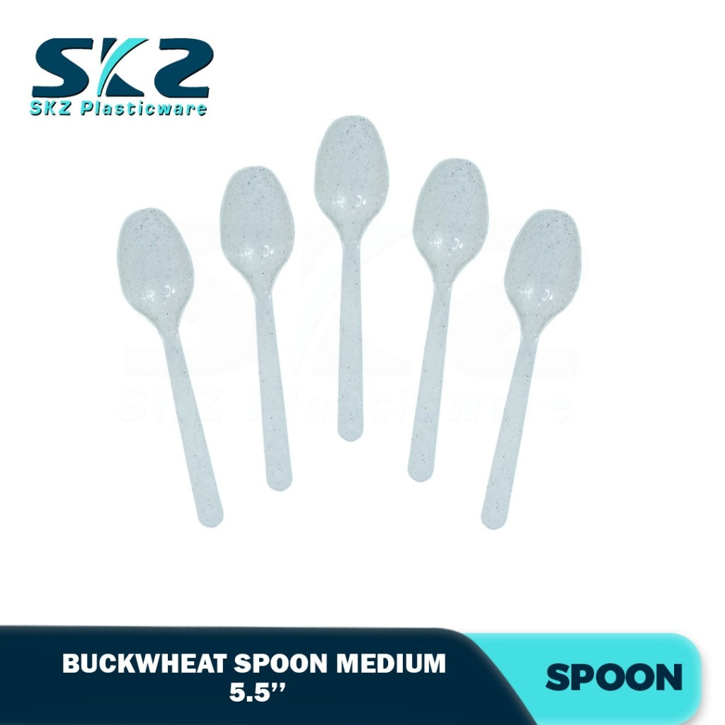 Skz Eco-Friendly Buckwheat Spoon & Fork Medium Size 25pcs