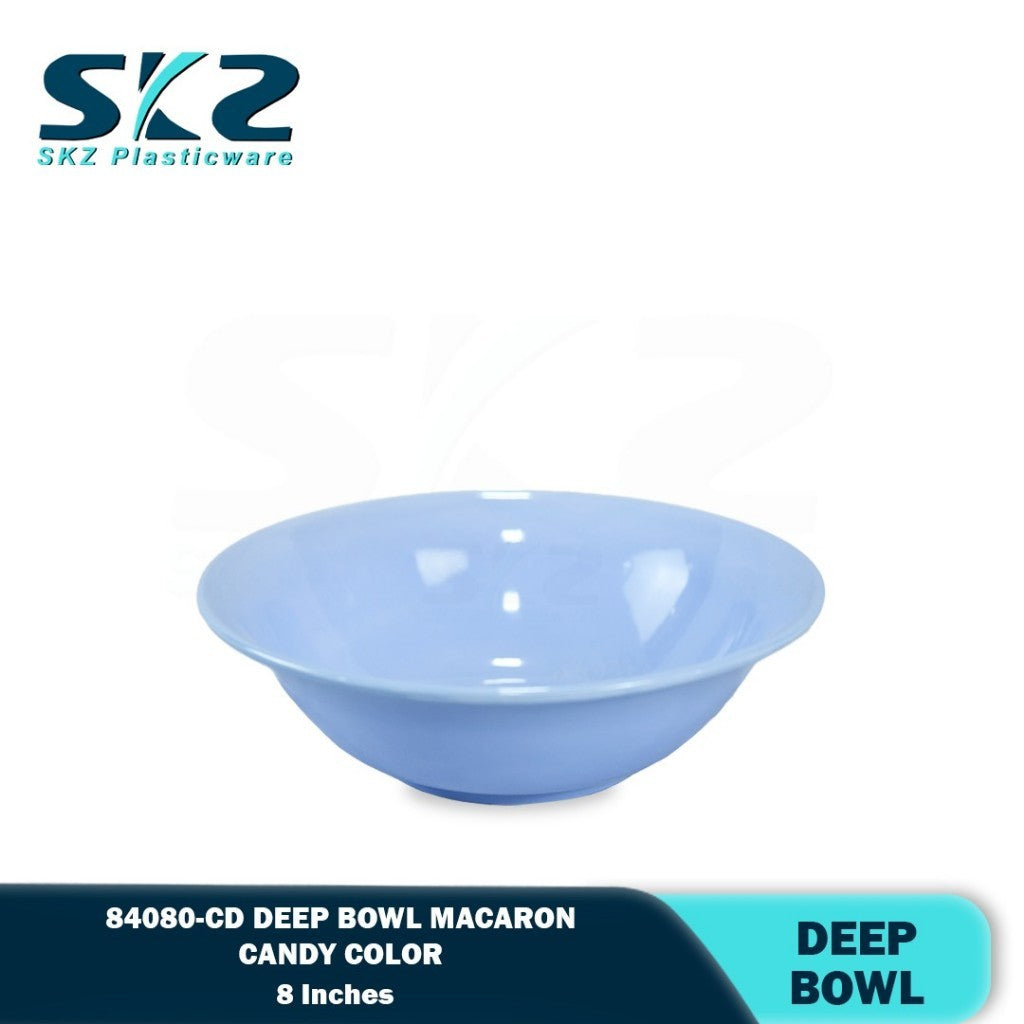 SKZ 84080-CD 8" inches DEEP BOWL REUSABLE PLASTIC BOWL/DINNERWARE MANGKOK CEREAL BOWL/CANDY COLOR BO