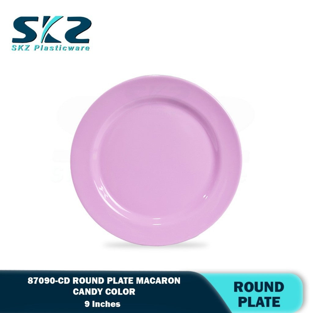 SKZ 87090-CD 9"inches ROUND PLATE Reusable Wave Design Plastic Round Plate Dinnerware Plates Plato
