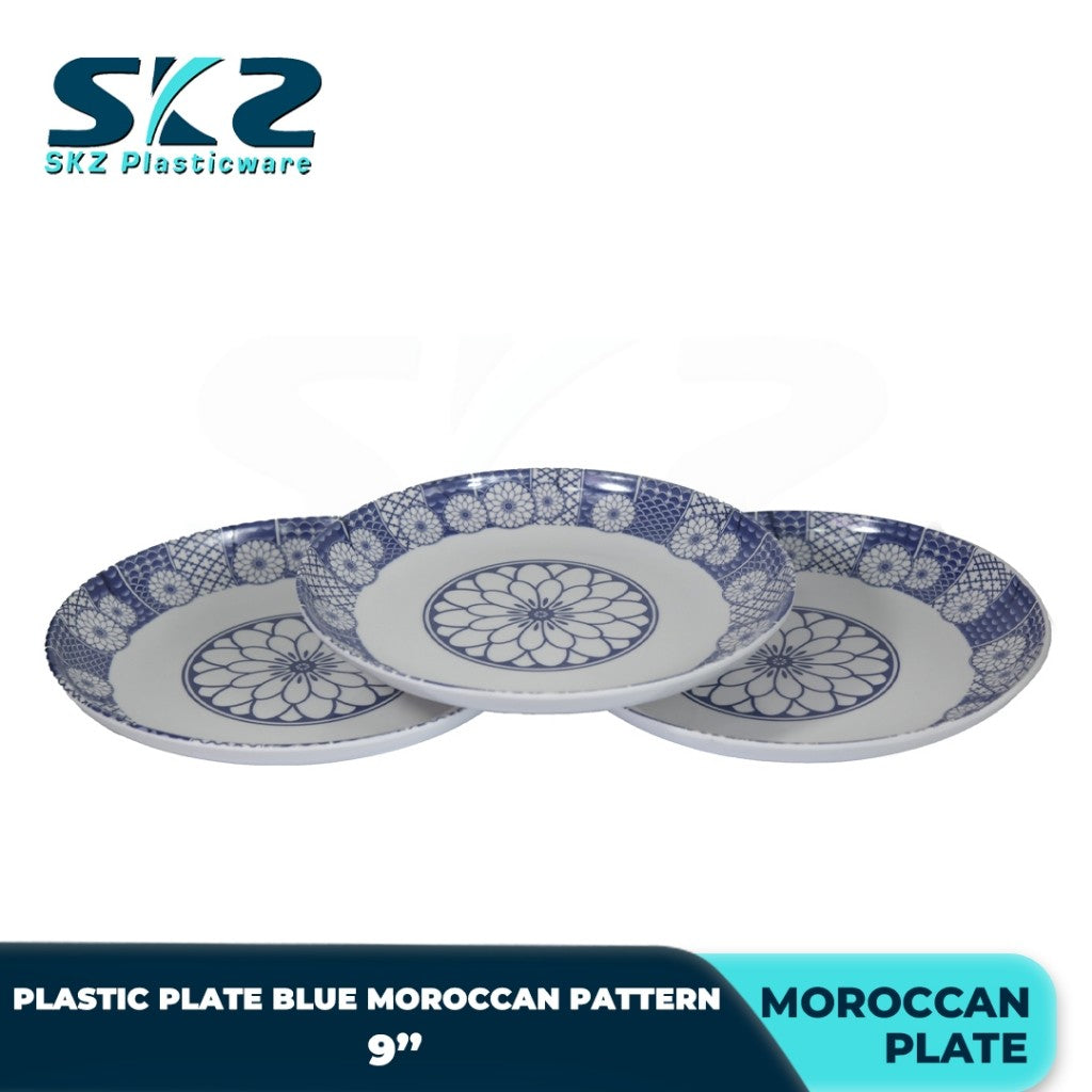 Melamine Dining Plastic Plate Premium Moroccan Pattern