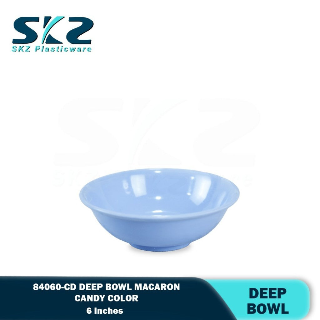 SKZ 84060-CD 6" inches DEEP BOWLREUSABLE PLASTIC BOWL/DINNERWARE MANGKOK CEREAL BOWL/CANDY COLOR