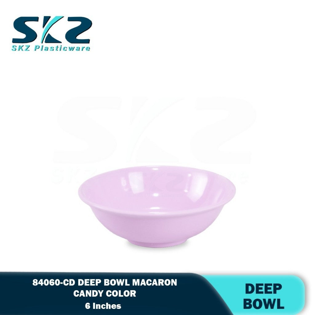 SKZ 84060-CD 6" inches DEEP BOWLREUSABLE PLASTIC BOWL/DINNERWARE MANGKOK CEREAL BOWL/CANDY COLOR