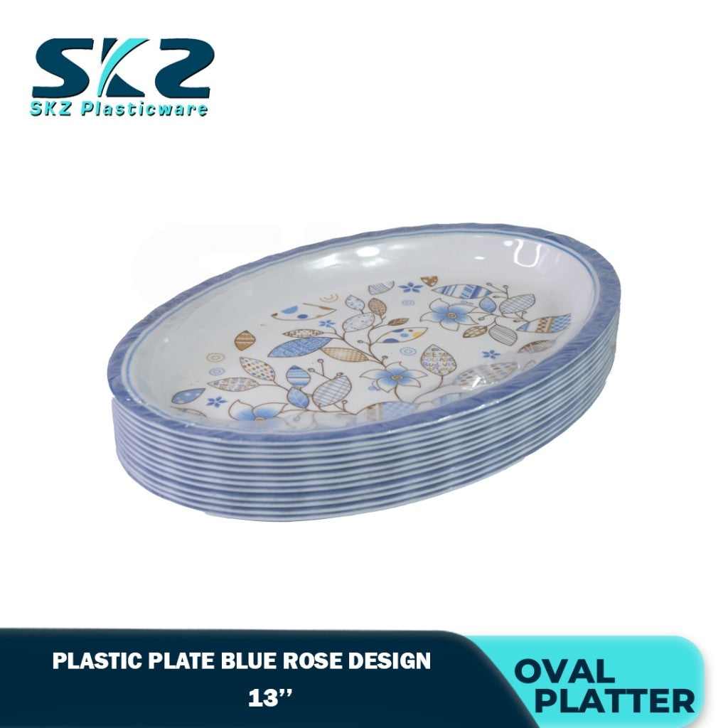 Melamine Oval Platter, Serving Platter, With Blue Moroccan Pattern 11-13inches available sizes