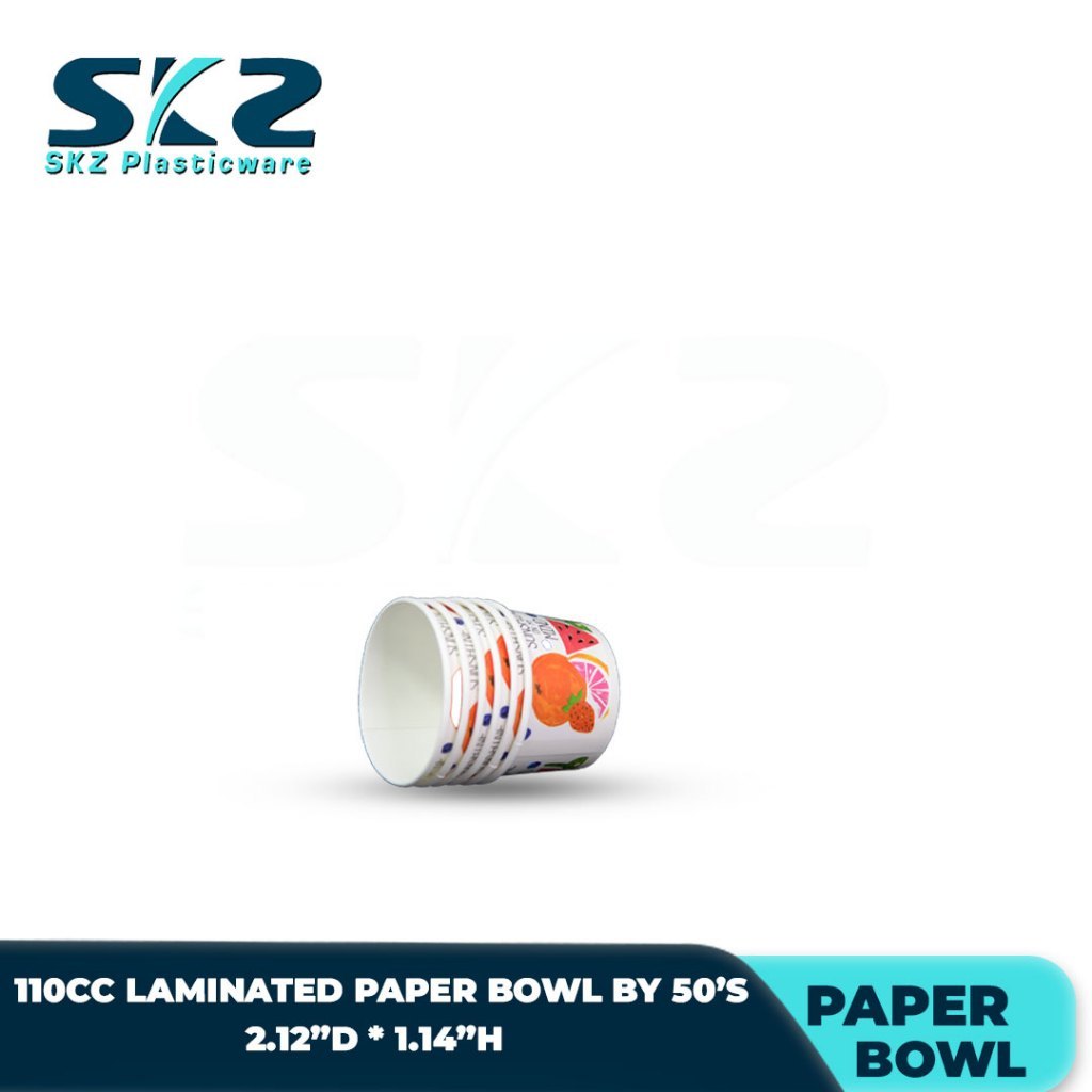SKZ Paper Bowl Laminated with design 110cc  1box