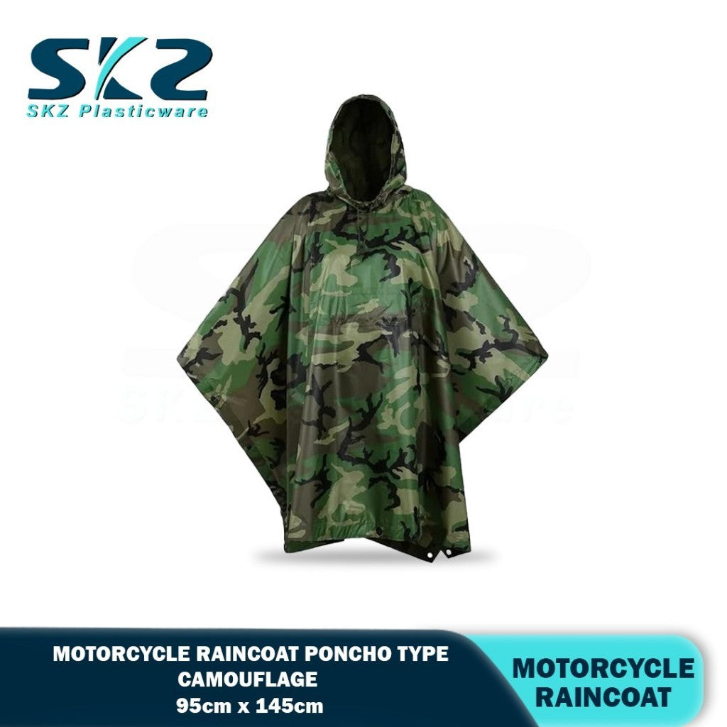 SKZ Waterproof Camouflage Men And Women Fishing Motorcycle Poncho rain coat (Raincoat)