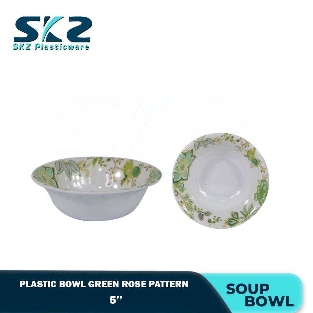 MELAMINE PLASTIC SALAD BOWL, SERVING BOWL, AND VEGETABLE BOWL ROSE DESIGN