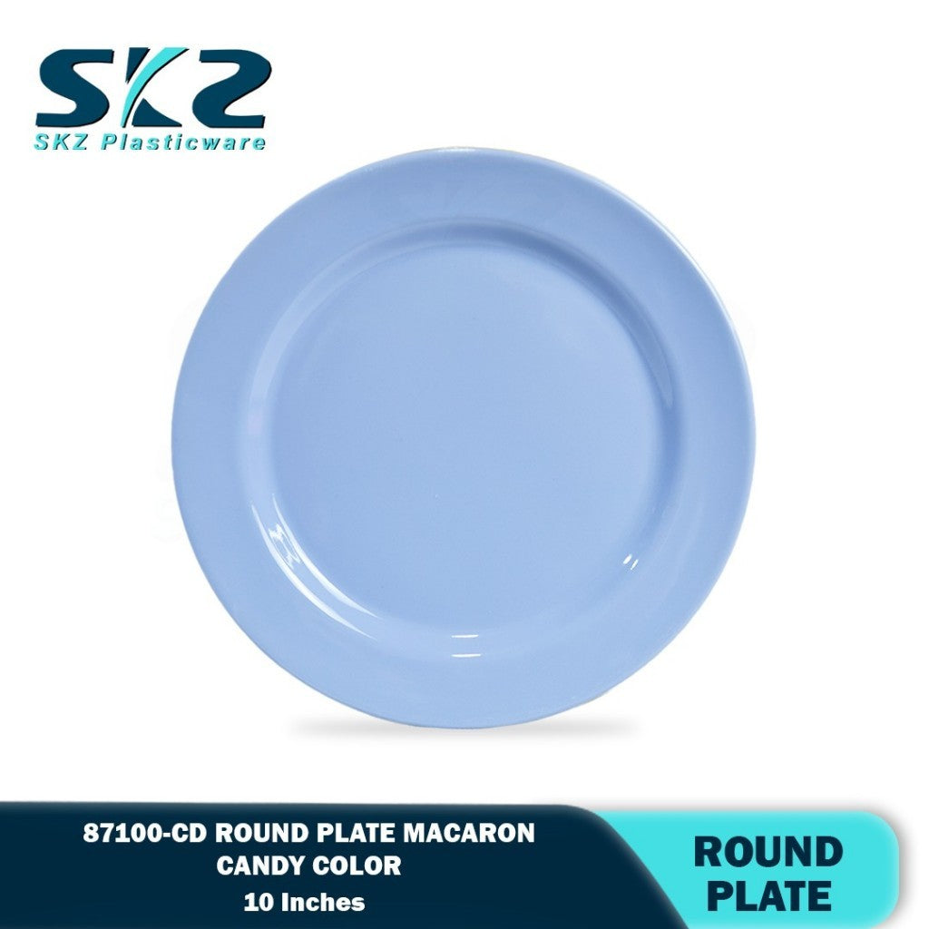 SKZ 87100-CD 10"inches ROUND PLATE  Reusable Wave Design Plastic Round Plate Dinnerware Plates Plato