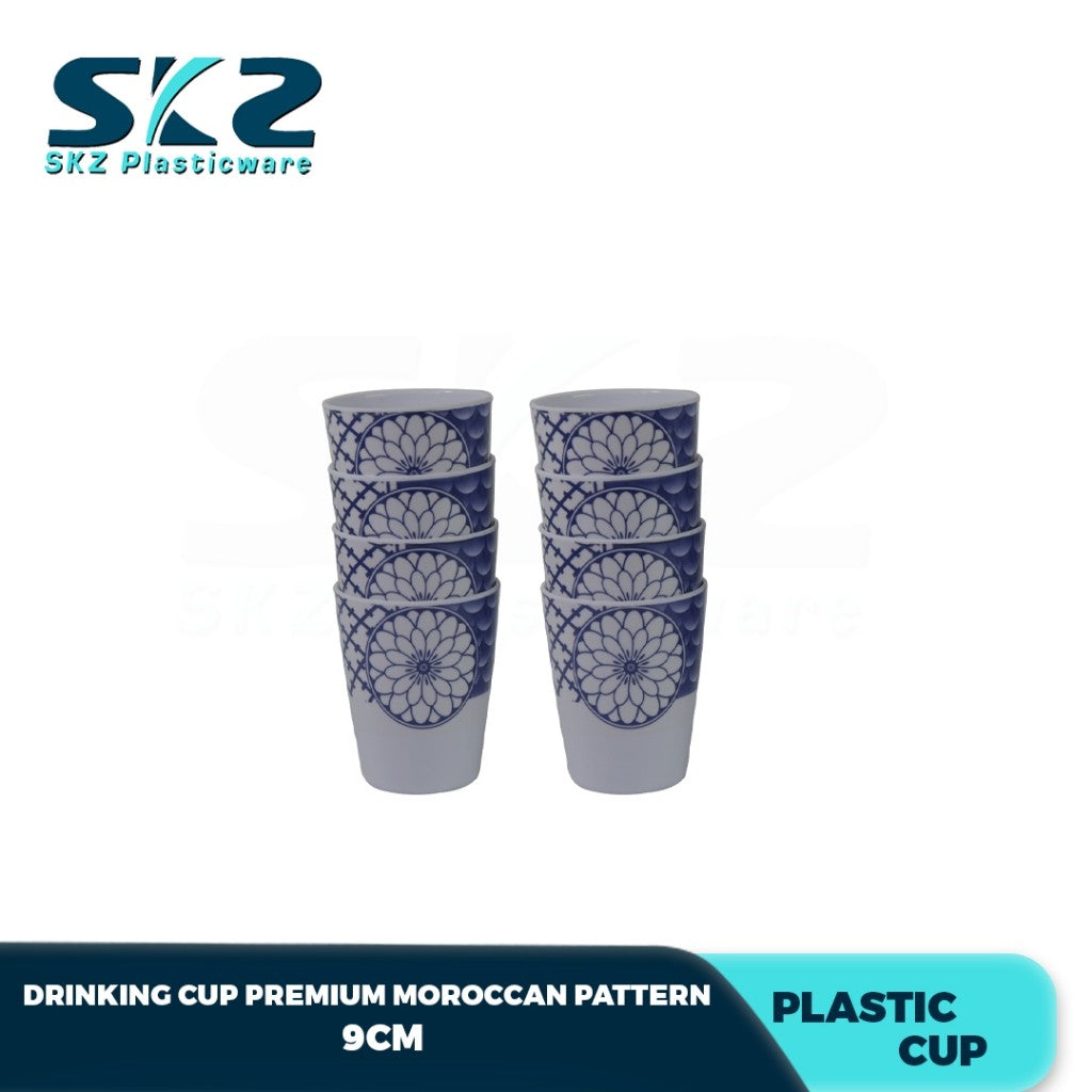MELAMINE DRINKING PLASTIC CUP FLORAL DESIGN 9CM