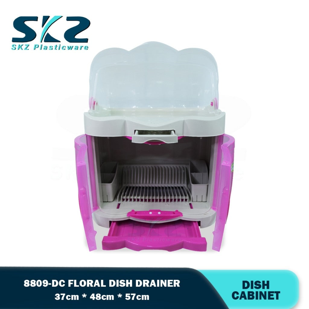 8809-DC Floral Dish Cabinet