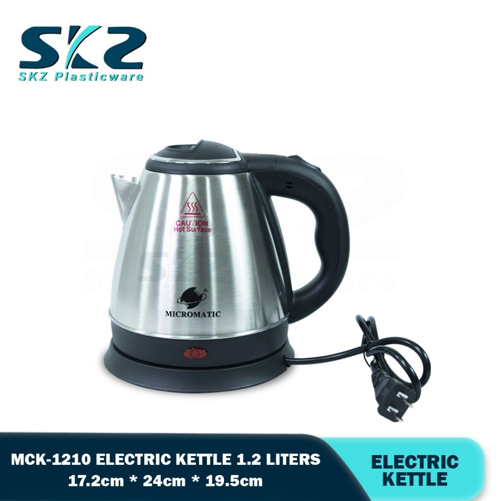 MICROMATIC MCK-1210 1.2L Electric Cordless Kettle Stainless