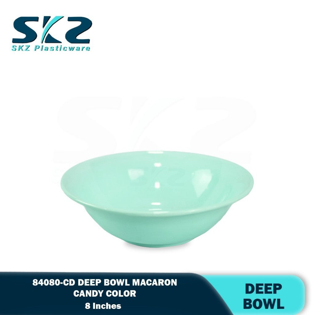SKZ 84080-CD 8" inches DEEP BOWL REUSABLE PLASTIC BOWL/DINNERWARE MANGKOK CEREAL BOWL/CANDY COLOR BO