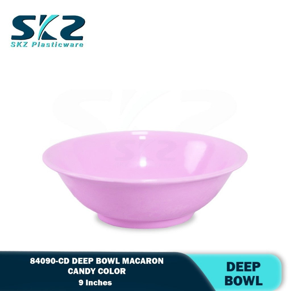 SKZ 84090-CD 9" inches DEEP BOWL REUSABLE PLASTIC BOWL/DINNERWARE MANGKOK CEREAL BOWL/CANDY COLOR