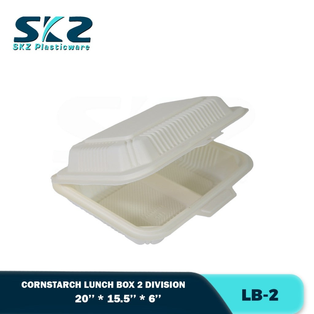 Skz Cornstarch LunchBox 2 division Biodegradable 750 & 1000ml