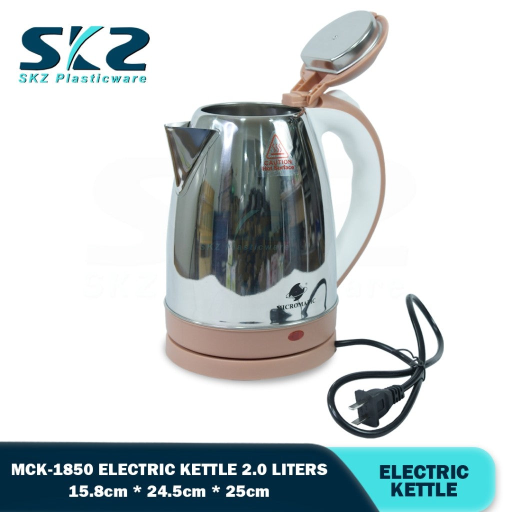 Micromatic 2.0L Stainless Steel Electric Kettle ( Beige ) - MCK 1850
