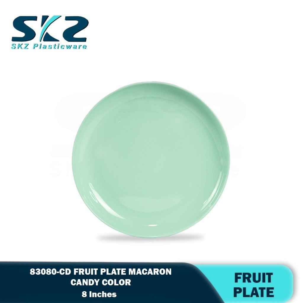 SKZ 83080-CD 8"inches FRUIT PLATE  Reusable Wave Design Plastic Round Plate Dinnerware Plates