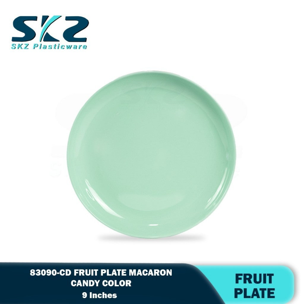 SKZ 83090-CD 9"inches FRUIT PLATE  Reusable Wave Design Plastic Round Plate Dinnerware Plates Plato