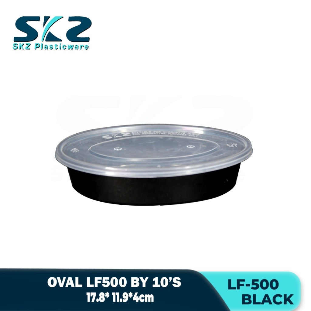 SKZ BLACK OVAL CONTAINER SERIES LF500 400ml ENVIRONMENTAL FRIENDLY LECHE FLAN CONTAINER