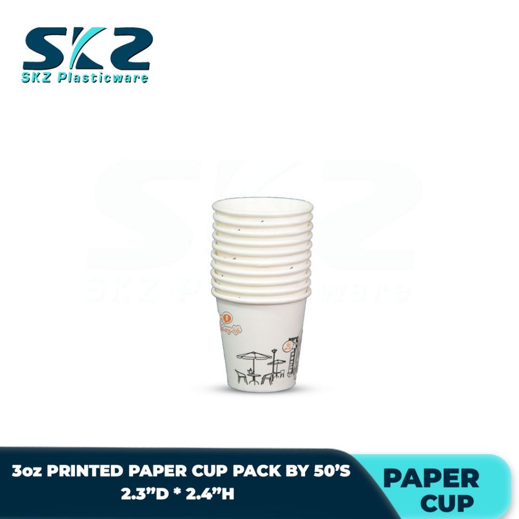 SKZ 3oz DISPOSABLE PRINTED PAPER CUP HOT AND COLD AVAILABLE