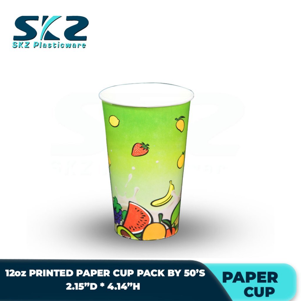 SKZ 12oz DISPOSABLE PRINTED PAPER CUP HOT AND COLD AVAILABLE