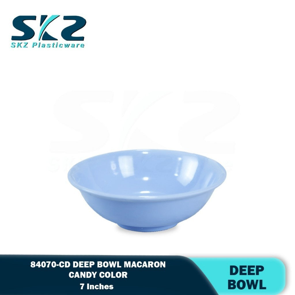 SKZ 84070-CD 7" inches DEEP BOWLREUSABLE PLASTIC BOWL/DINNERWARE MANGKOK CEREAL BOWL/CANDY COLOR