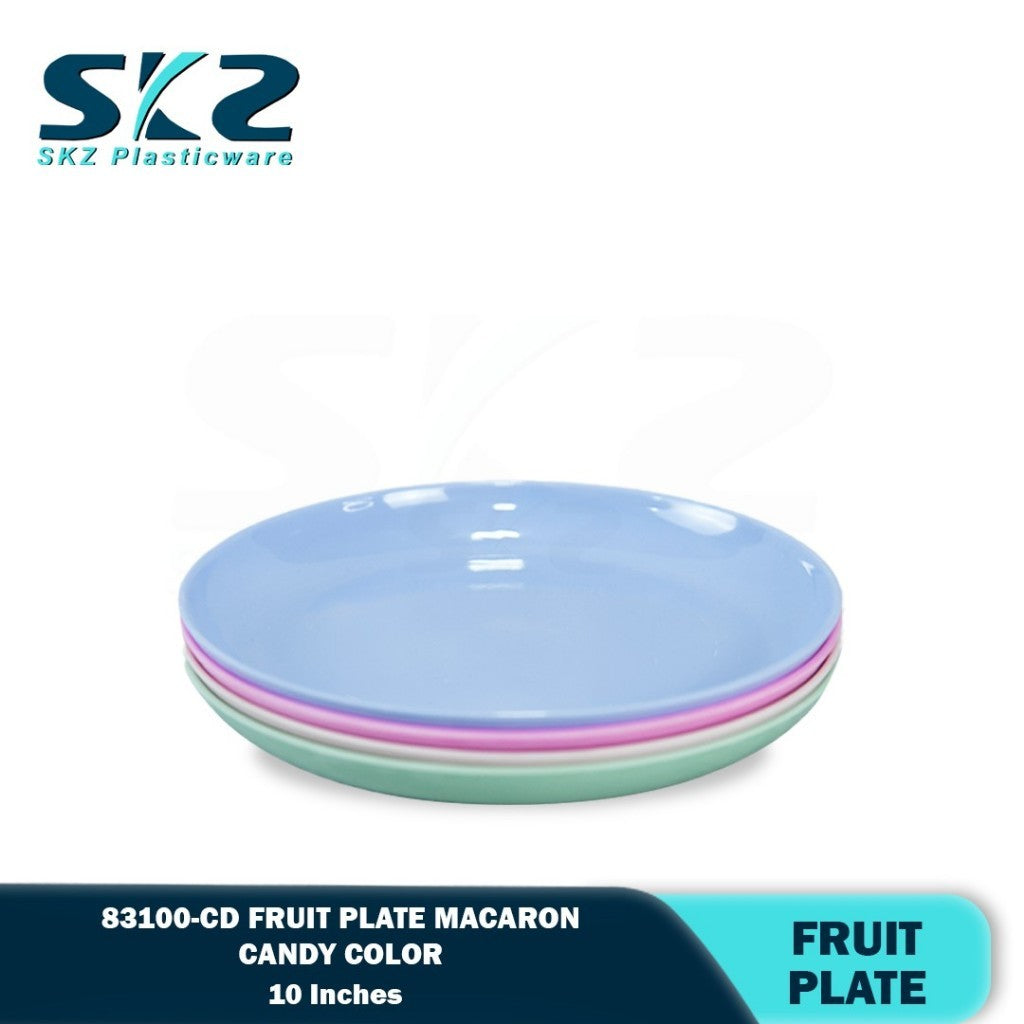 SKZ 83100-CD 10"inches FRUIT PLATE Reusable Wave Design Plastic Round Plate Dinnerware Plates