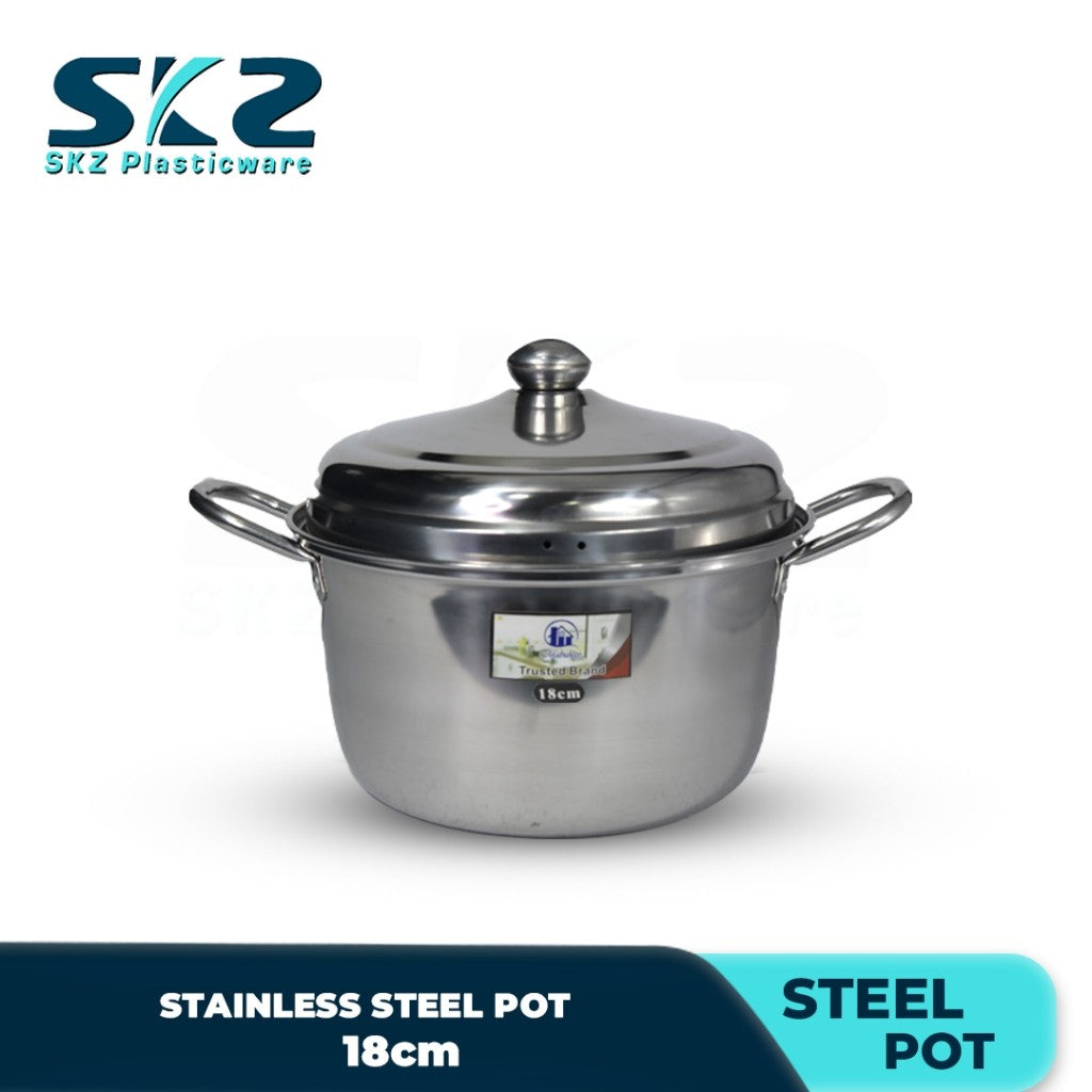 SKZ STAINLESS STEEL POT DOUBLE STEEL HANDLE