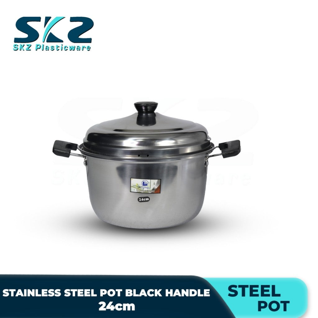 Skz  Stainless Steel Pot Double Black Handle